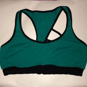 Jo & Jax Green and Black Strappy Back Sports Bra